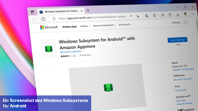 Ein Screenshot des Windows Subsystems für Android