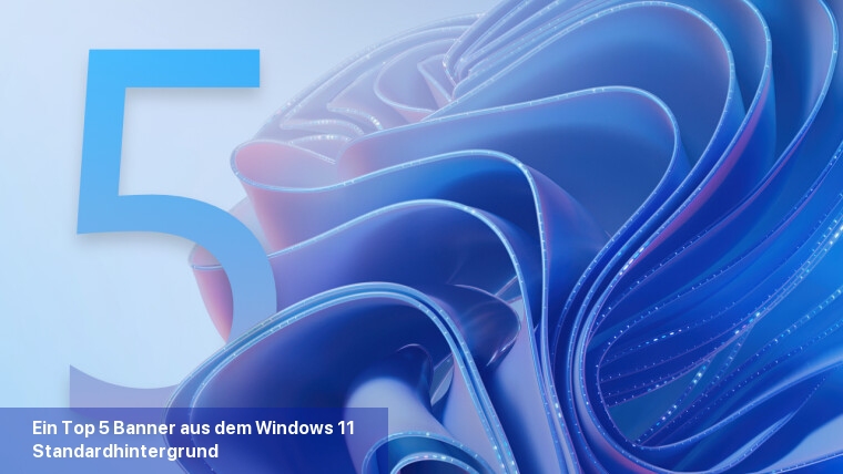 Ein Top 5-Banner aus dem Windows 11-Standardhintergrund