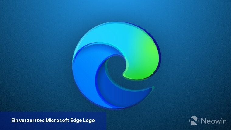 Ein verzerrtes Microsoft Edge-Logo