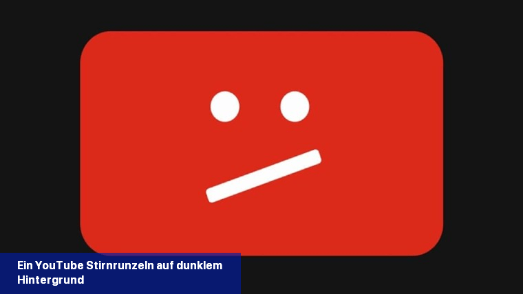 Ein YouTube-Stirnrunzeln auf dunklem Hintergrund
