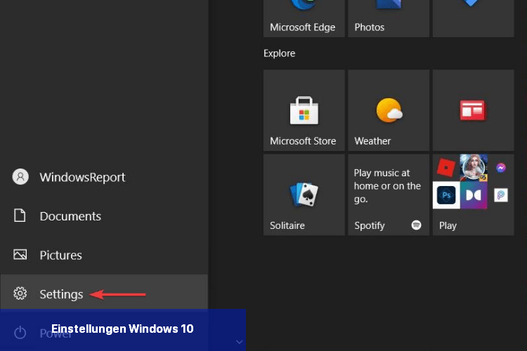 Einstellungen Windows 10