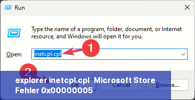 explorer_inetcpl.cpl - Microsoft Store Fehler 0x00000005