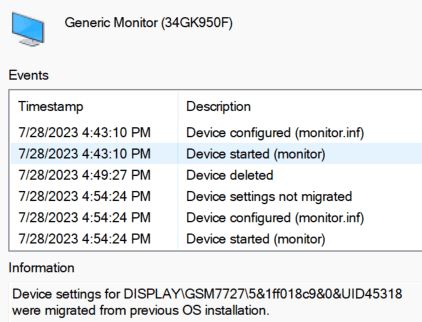 Monitore im Geräte-Manager fälschlicherweise als generische Monitore identifiziert