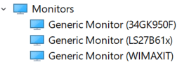 Monitore im Geräte-Manager fälschlicherweise als generische Monitore identifiziert