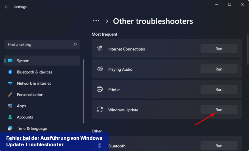 Fehler bei der Ausführung von Windows-Update-Troubleshooter runtimebroker.exe