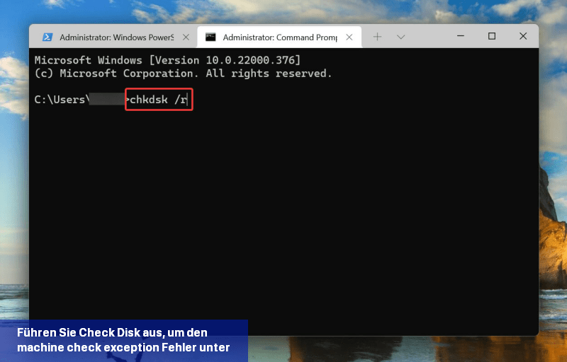 Führen Sie Check-Disk aus, um den machine check exception-Fehler unter Windows 11 zu beheben