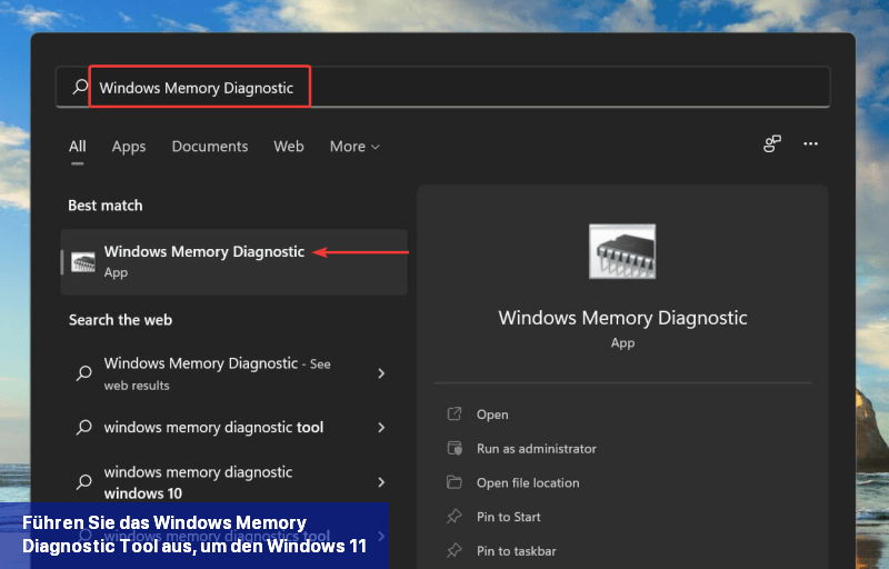 Führen Sie das Windows Memory Diagnostic-Tool aus, um den Windows 11-Machine-Check-Exception-Fehler zu beheben