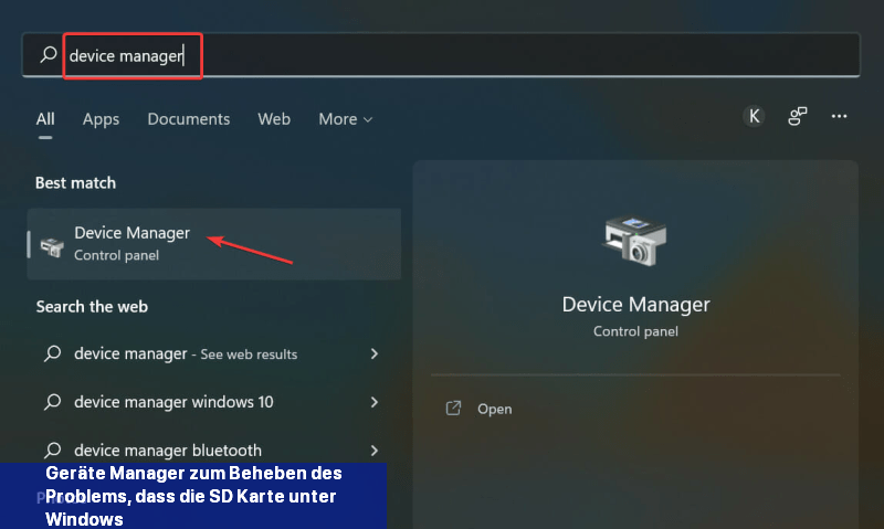 Geräte-Manager zum Beheben des Problems, dass die SD-Karte unter Windows 11 nicht erkannt wird
