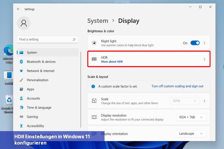 HDR-Einstellungen in Windows 11 konfigurieren
