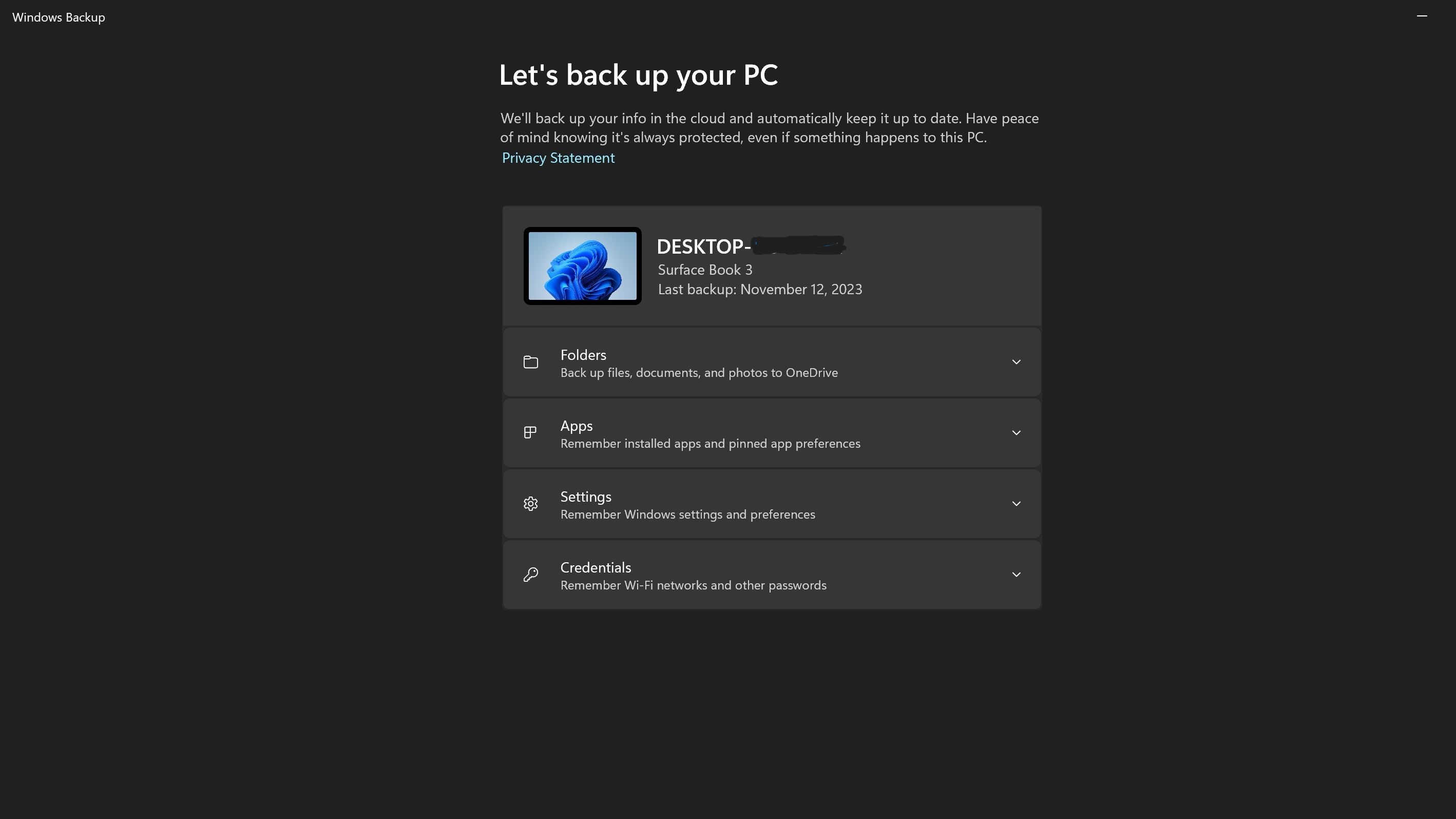 Image of Windows Backup