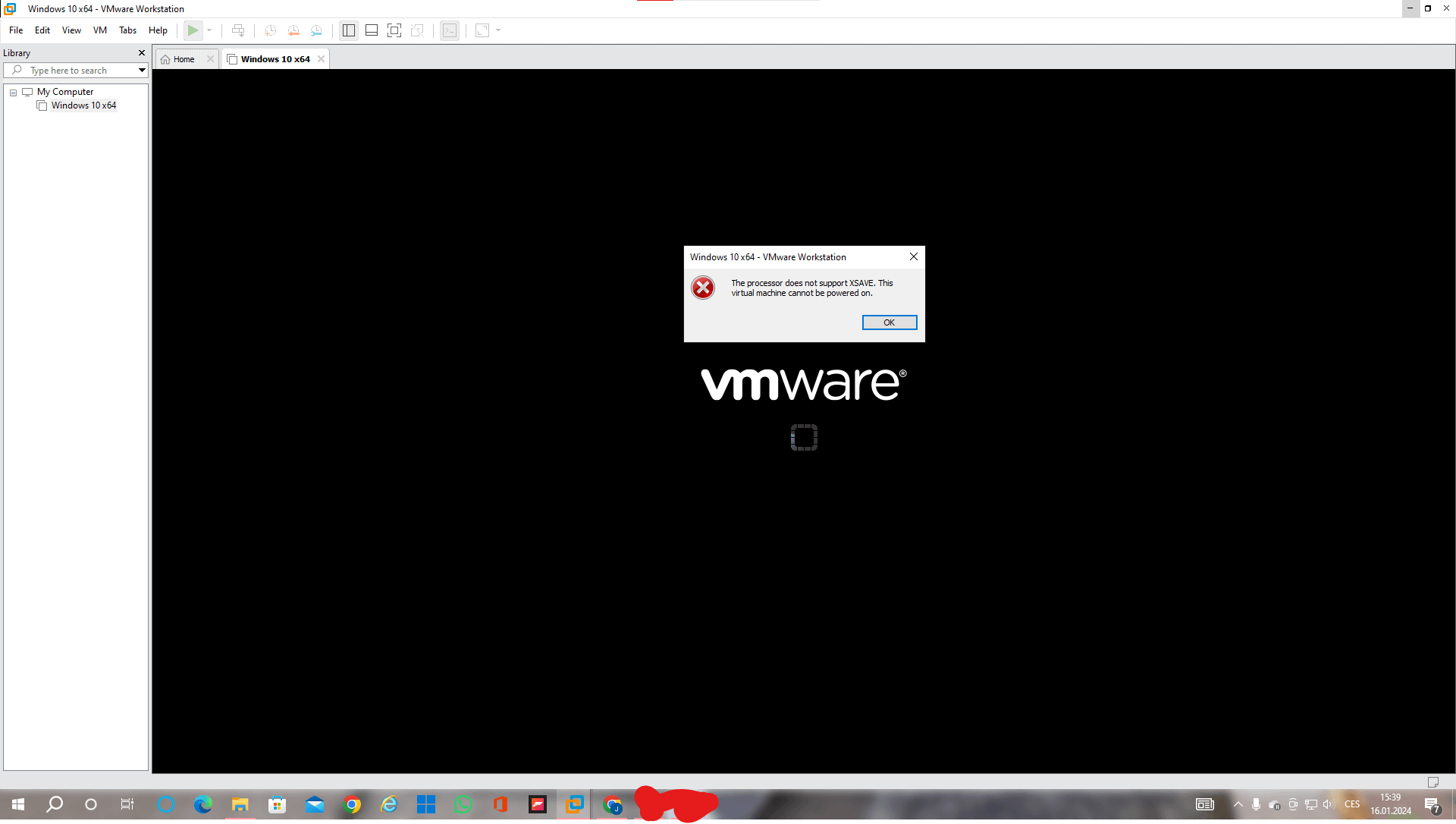 Kann mir jemand helfen, ich habe einen Fehler in VMware