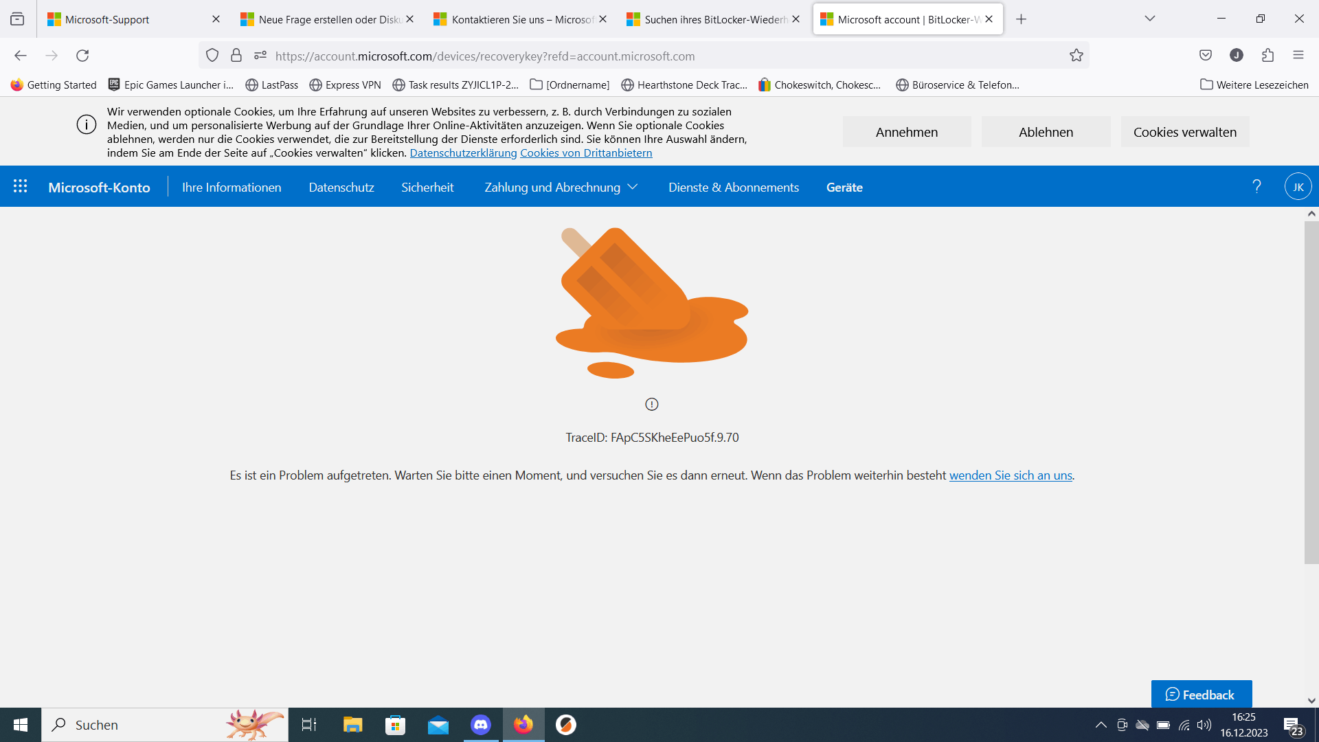 Ist es richtig, dass Microsoft ohne Möglichkeit des wieder freischaltens meine Festplatte sperrt? Bitlock Fehler