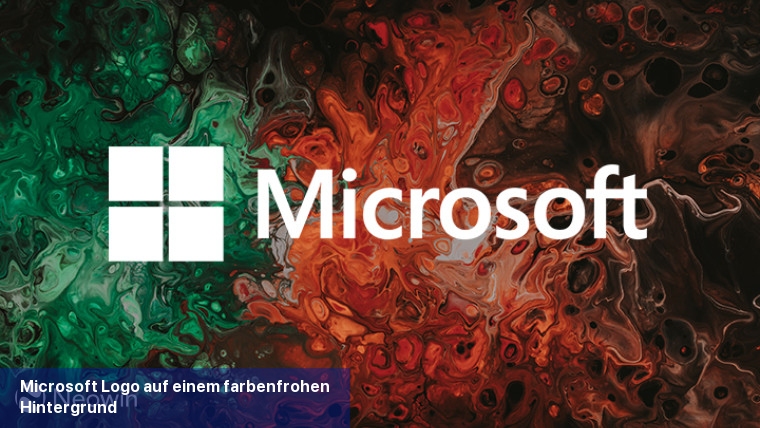 Microsoft-Logo auf einem farbenfrohen Hintergrund