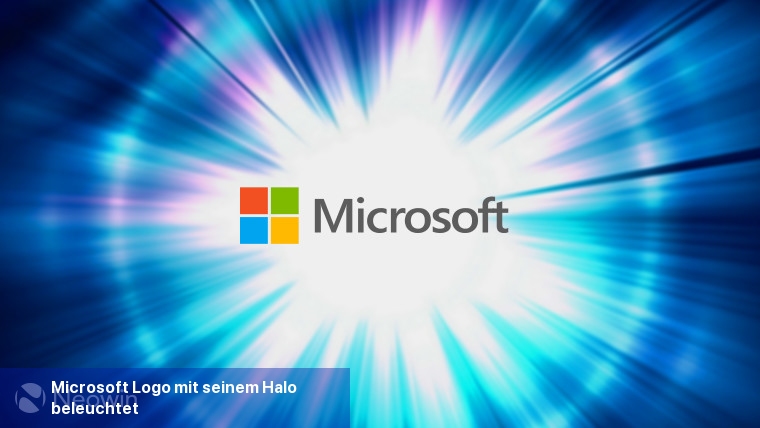 Microsoft-Logo mit seinem Halo beleuchtet