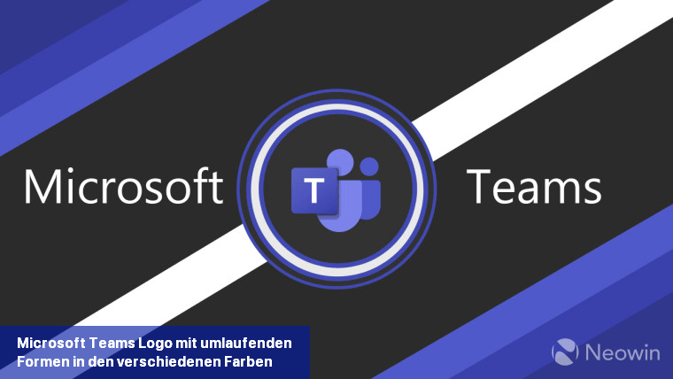 Microsoft Teams-Logo mit umlaufenden Formen in den verschiedenen Farben des Teams-Logos