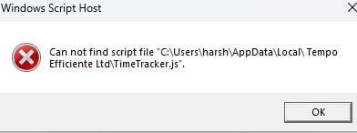 Fehler des Windows-Skript-Hosts, Zeit ...