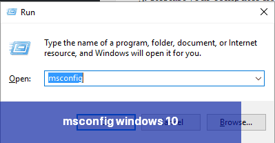 msconfig windows 10
