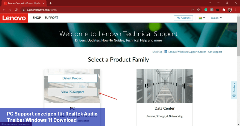 PC-Support anzeigen für Realtek Audio-Treiber Windows 11 Download