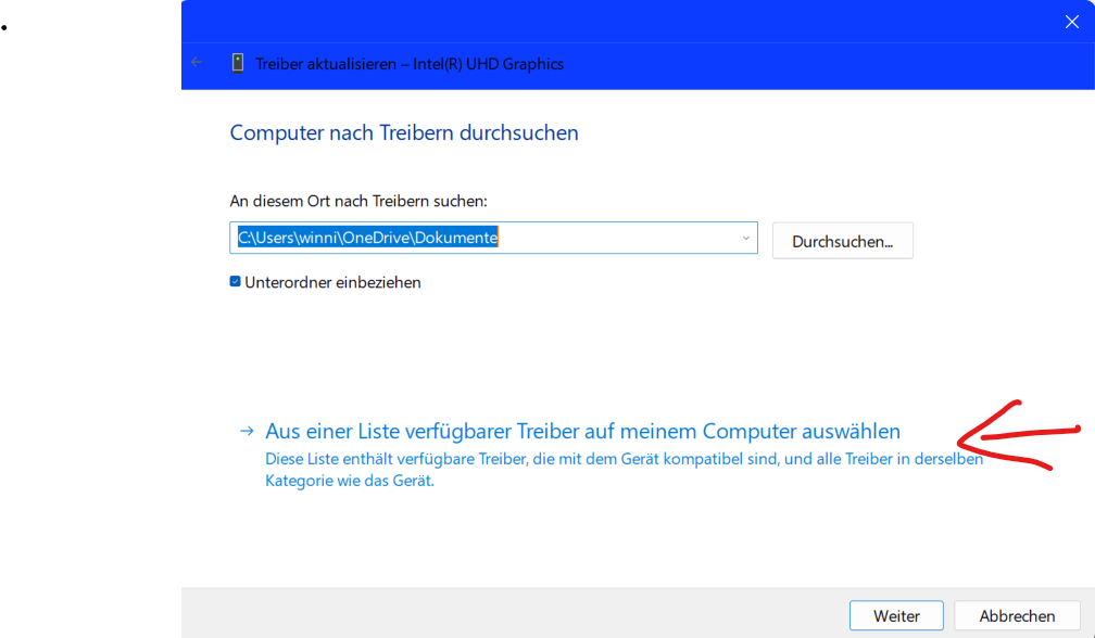 Intel Grafiktreiber wird immer in eine viel ältere Version von Win 11 aufgezwungen