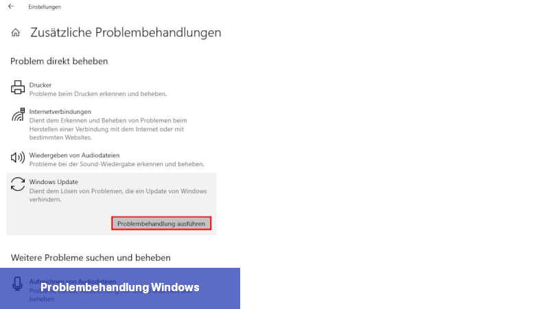 Problembehandlung Windows