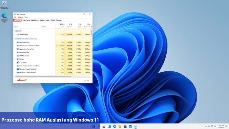 Prozesse hohe RAM-Auslastung Windows 11