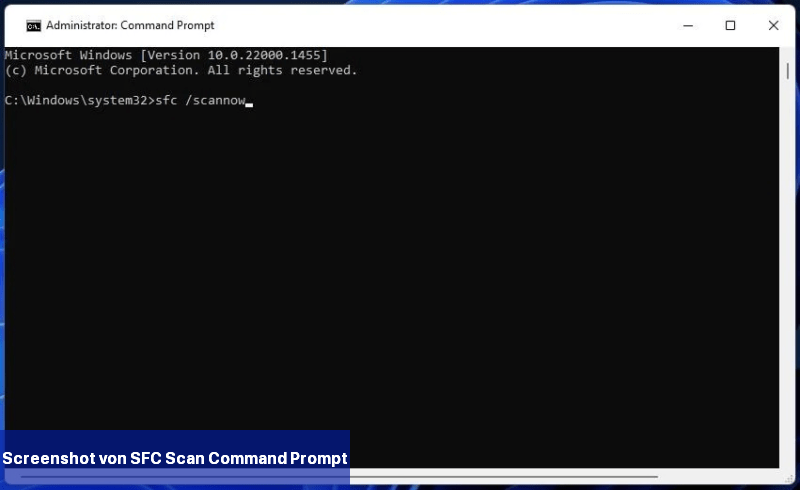 Screenshot von SFC-Scan Command Prompt