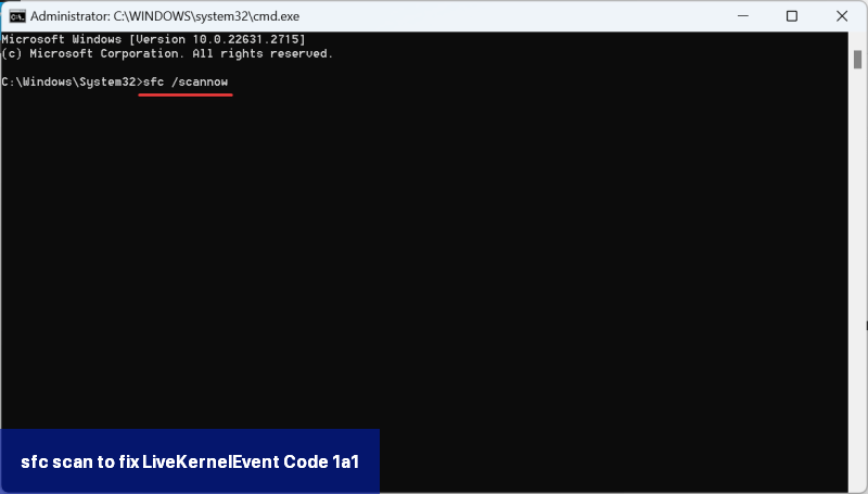sfc scan to fix LiveKernelEvent Code 1a1