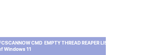 SFCSCANNOW CMD -EMPTY_THREAD_REAPER_LIST auf Windows 11