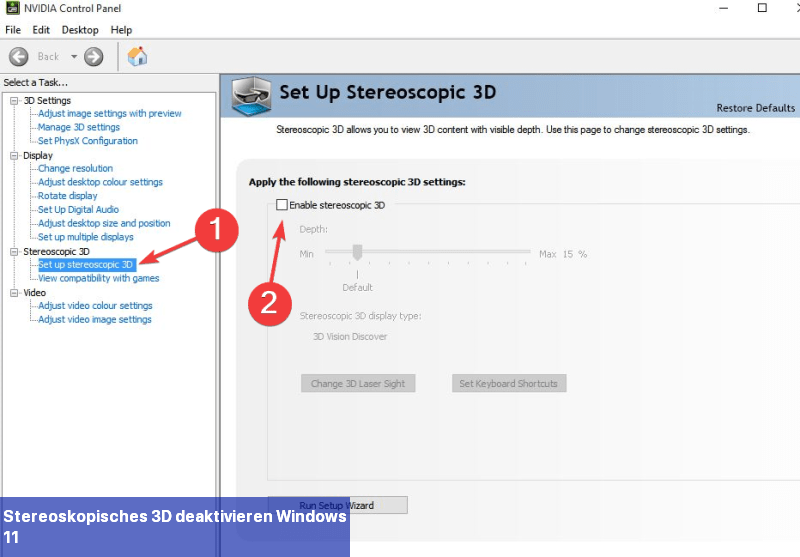 Stereoskopisches 3D deaktivieren Windows 11