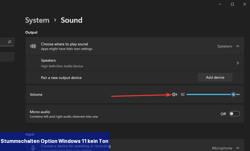 Stummschalten-Option Windows 11 kein Ton