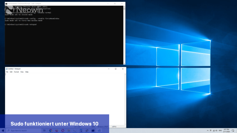 Sudo funktioniert unter Windows 10