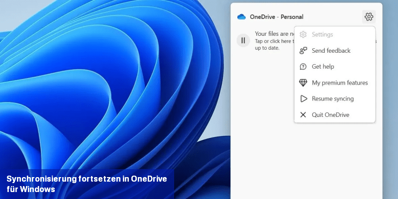 Synchronisierung fortsetzen in OneDrive für Windows
