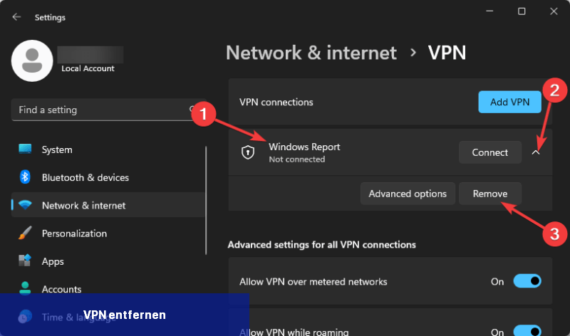 VPN entfernen