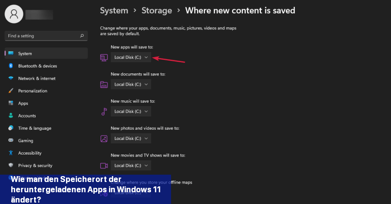 Wie man den Speicherort der heruntergeladenen Apps in Windows 11 ändert?