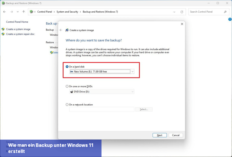 Wie man ein Backup unter Windows 11 erstellt