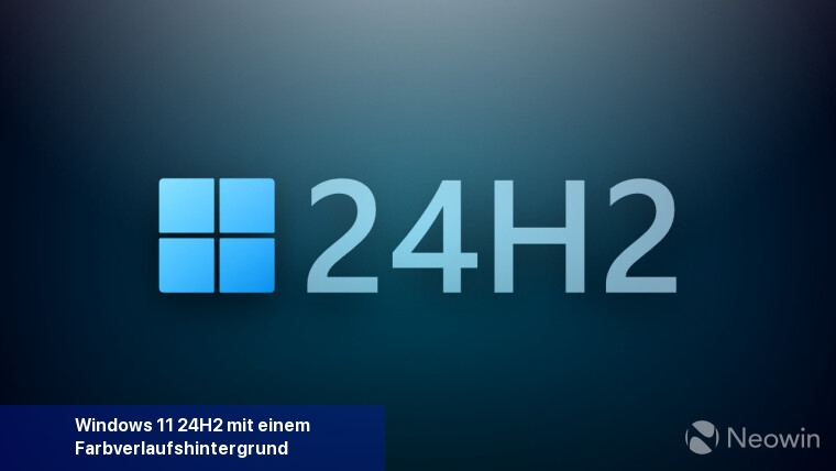 Windows 11 24H2 mit einem Farbverlaufshintergrund