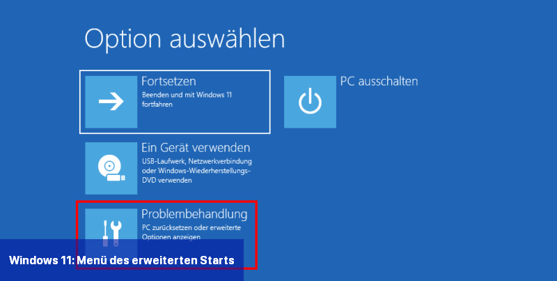 Windows 11: Menü des erweiterten Starts