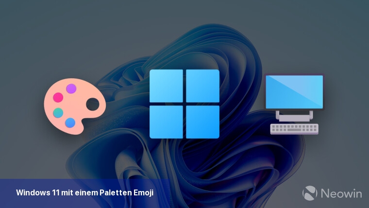 Windows 11 mit einem Paletten-Emoji