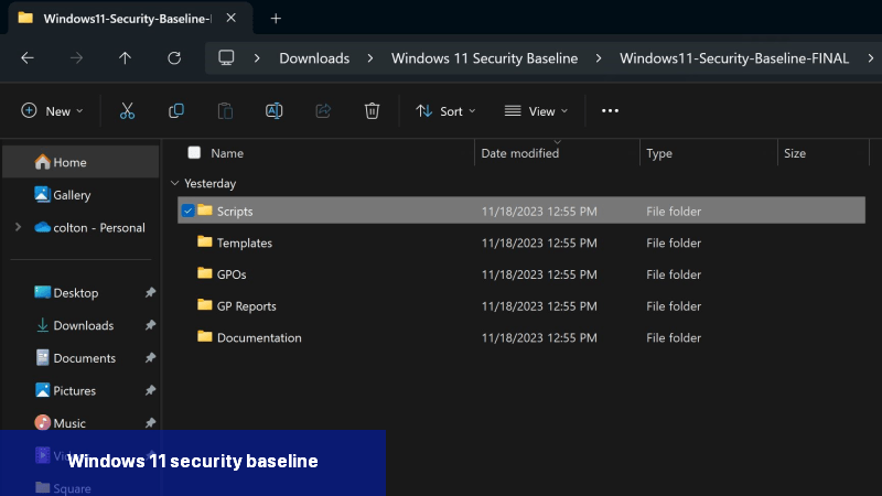 Windows 11 security baseline