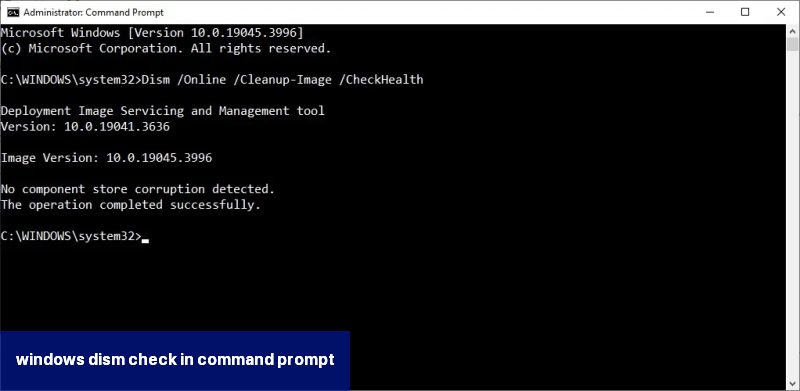 windows dism check in command prompt
