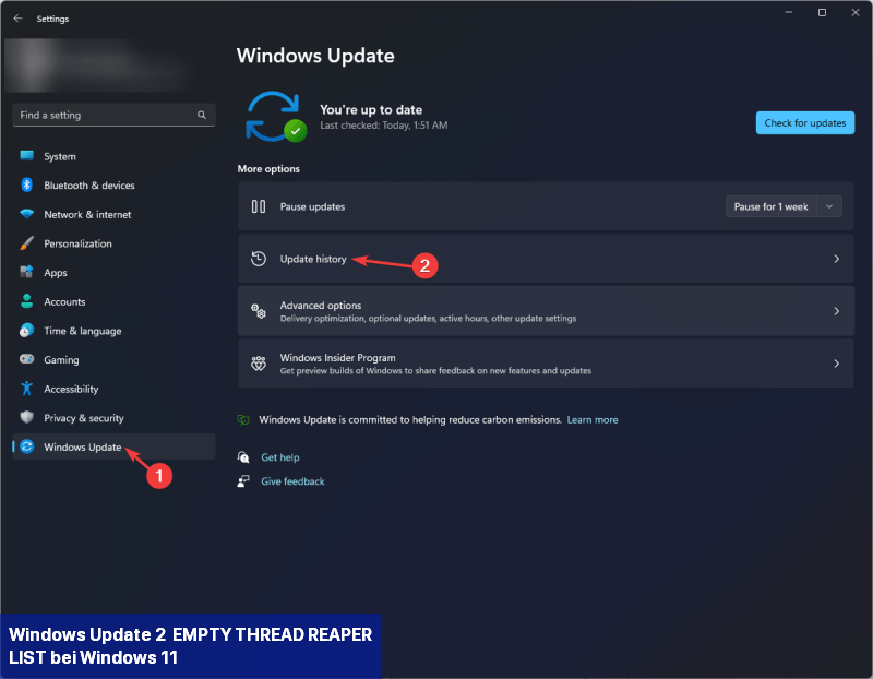 Windows Update 2 -EMPTY_THREAD_REAPER_LIST bei Windows 11