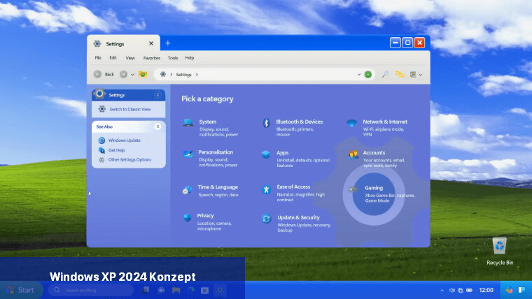 Windows XP 2024-Konzept