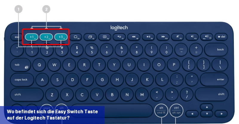 Wo befindet sich die Easy-Switch-Taste auf der Logitech-Tastatur?