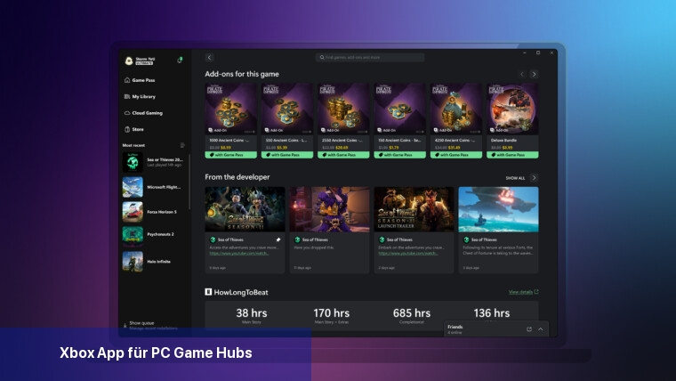 Xbox-App für PC-Game-Hubs