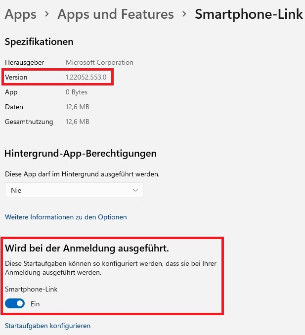 SmartphoneLink öffnet sich von selbst