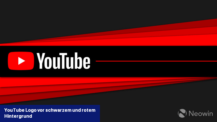YouTube-Logo vor schwarzem und rotem Hintergrund